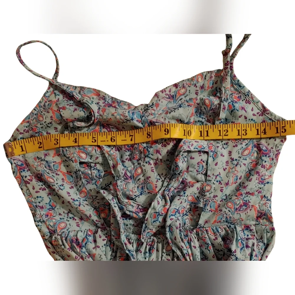 Arizona Jeans Co Maxi Dress Spaghetti Straps Double Tie Back Split Side … - Picture 10 of 11